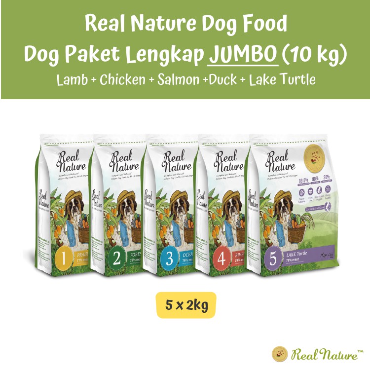 

RealPower - Real Nature Dog Food - Paket Lengkap EXTRA JUMBO (10kg) |Holistic Makanan Anjing Premium