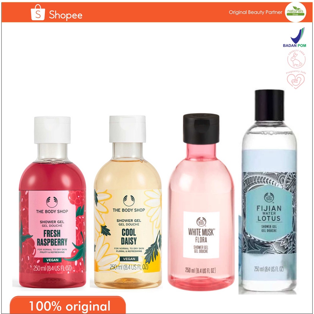 Jual TBS The Body Shop SHOWER GEL Cool Daisy / Fresh Raspberry Shower
