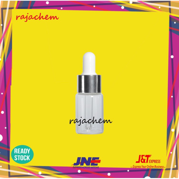 Botol Pipet Kaca 10ml Ring Silver Putih