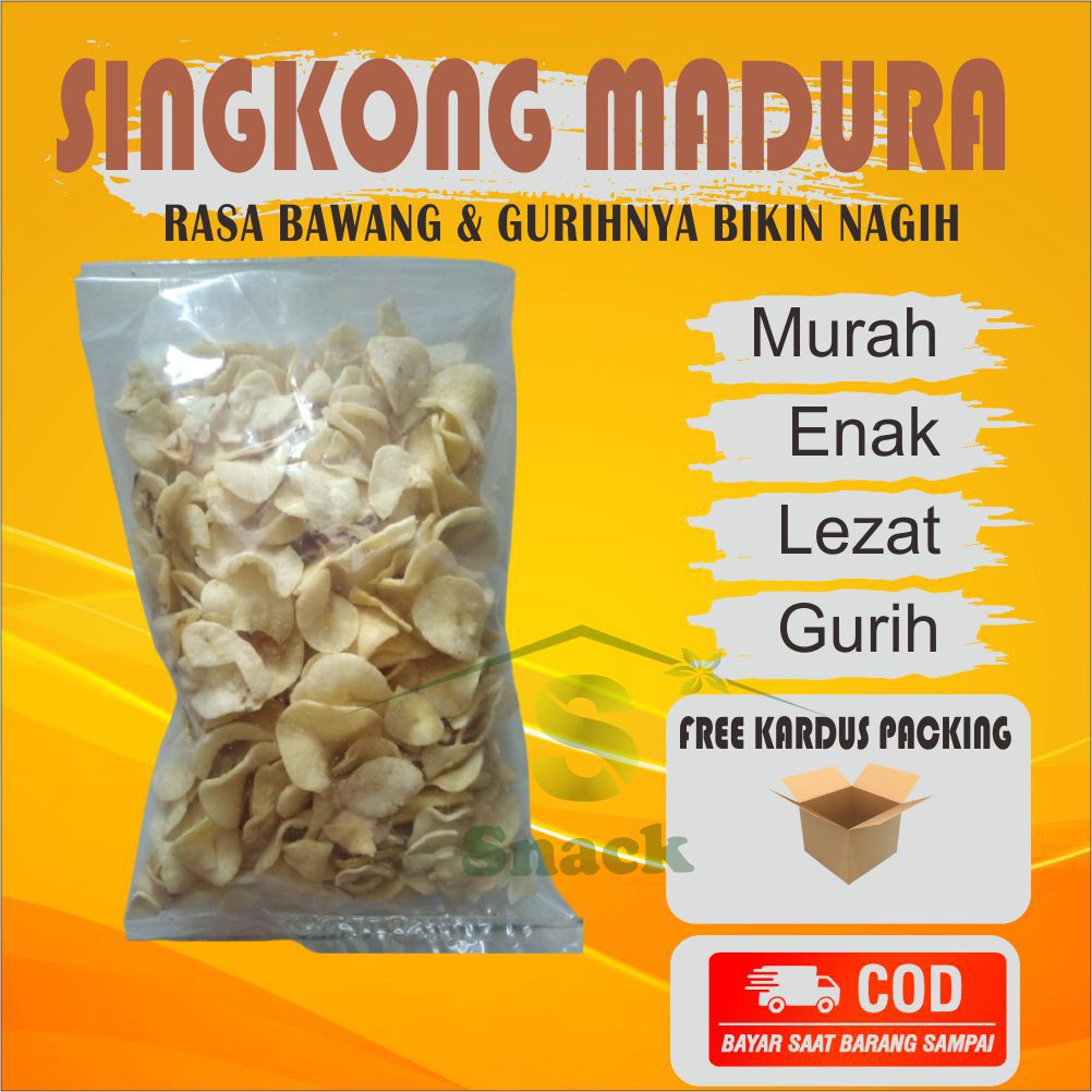 Jual 200 Gram Keripik Singkong Rasa Bawang Khas Madura Kiloan Murah