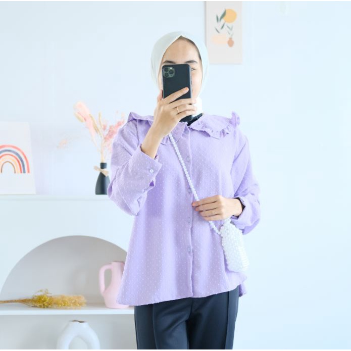 (MSB) BLOUSE OKITA OVERSIZE ATASAN KEMEJA WANITA SHIRT