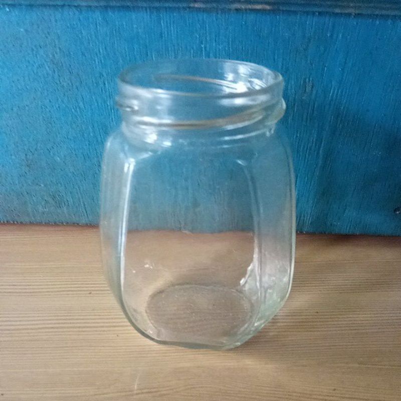 botol kaca jar/toples hexagonal 200ml(new)