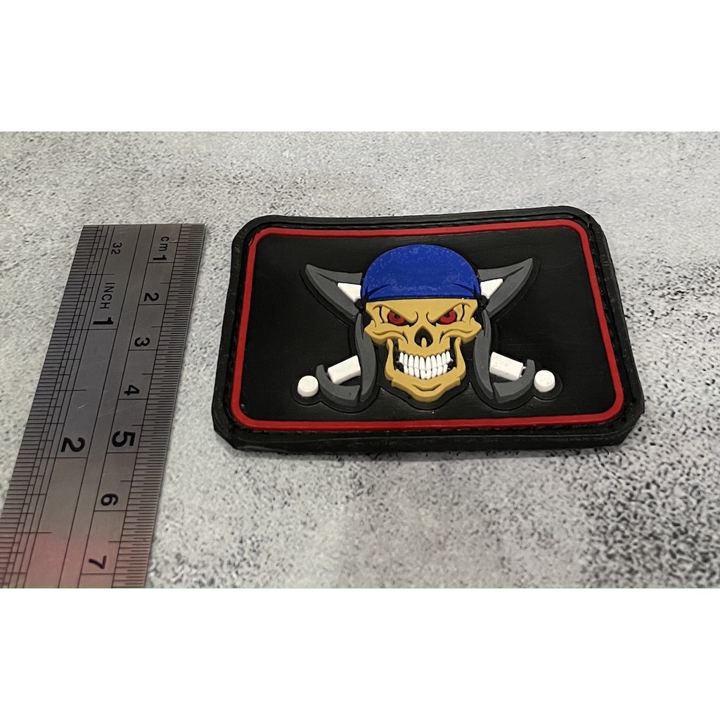 Patch Pirates Skullo - Patch Velcro Tengkorak - Prepetan Pirates-  Velcro Karet