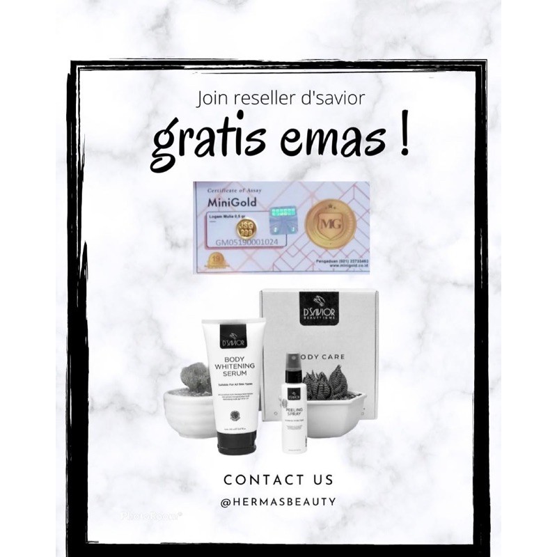 paket usaha d’savior/resseler/agen/d’savior body whitening serum/d’savior pelling spray