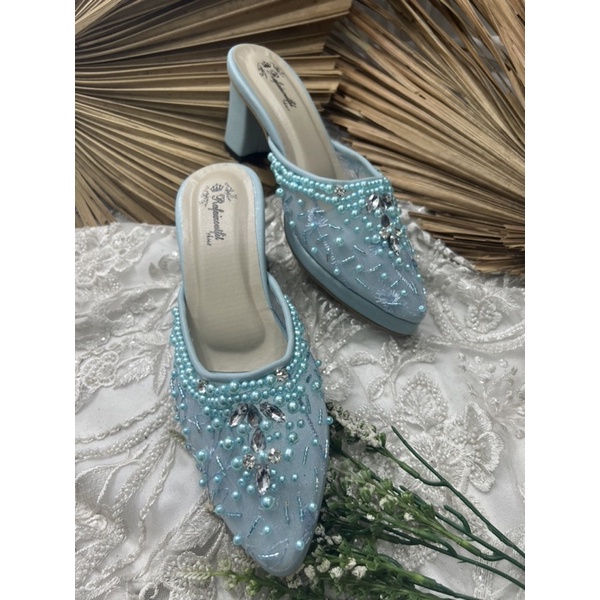 sepatu wanita Angela babyblue tinggi 7cm tahu