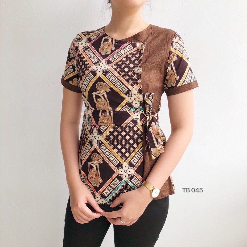 Blouse Batik Kerja Wanita lengan pendek