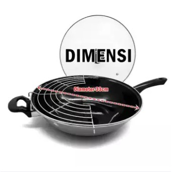 Wajan Maspion Stirfry Ceria 33cm tutup kaca - random colour