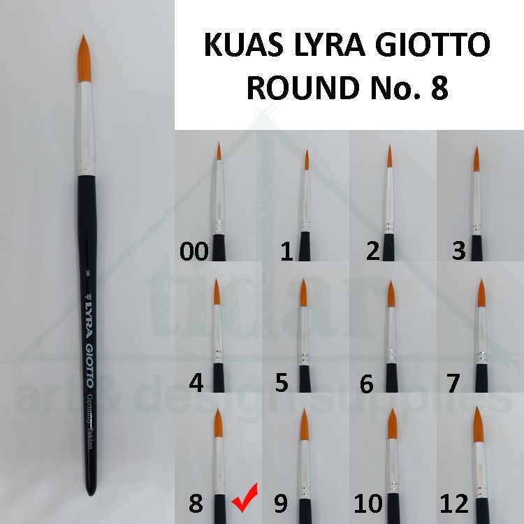 

Lyra Giotto Artist Round Brush No. 8 - Kuas Lukis Taklon Lira Bulat Lancip