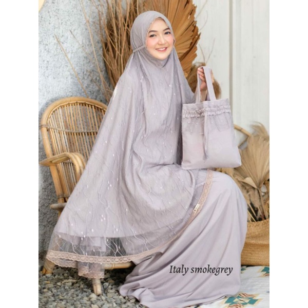 Mukena Italy Tulle akar Renda terbaru Couple Ibu Anak Ori Dalanova warna 7-13