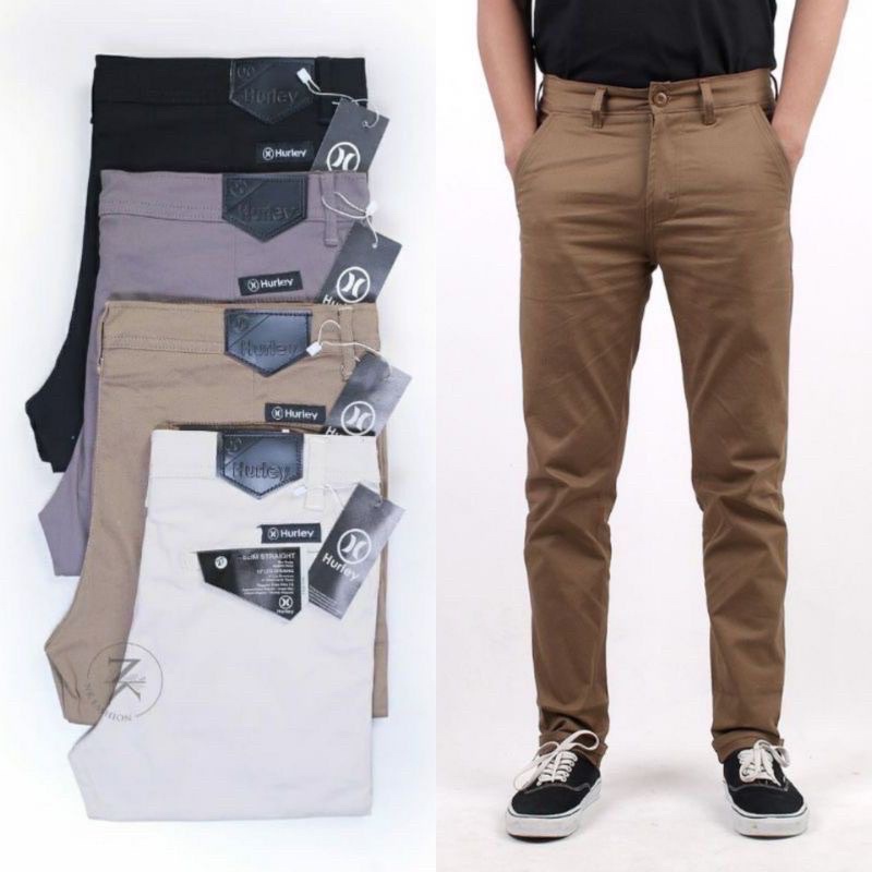 CELANA PRIA CHINO Slim fit Panjang Kerja kantor Santai Liburan Cowok Gentleman Boy Skinnyhtytth