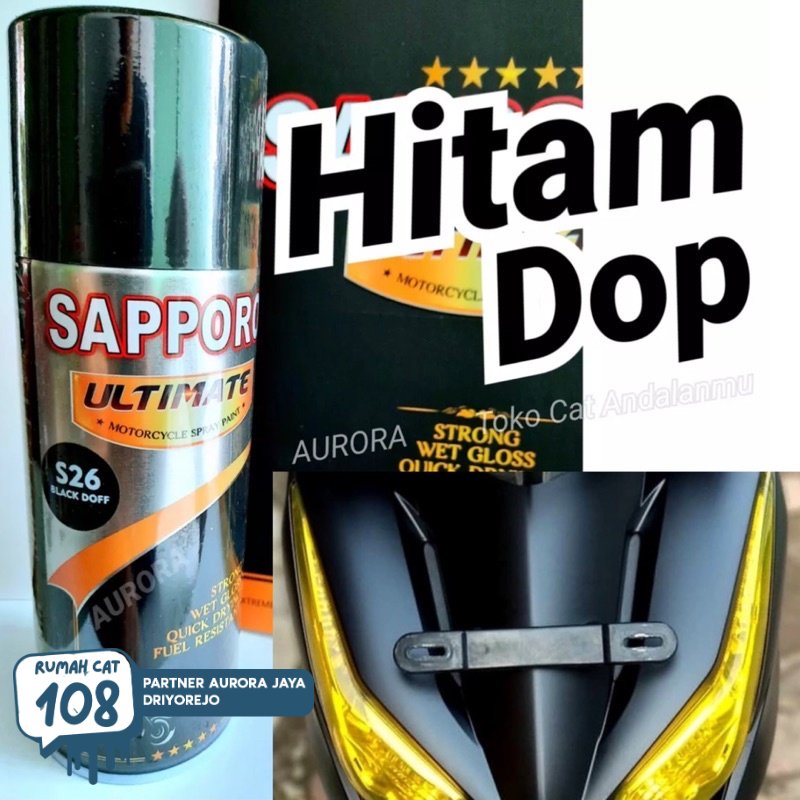 

Pilox Sapporo Ultimate Black Doff S26 Hitam Dof 400ml Cat Pilok Dop Flat Matte Saporo