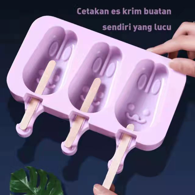 Cetakan Es Krim Silikon Stik Es Krim Cetakan Ice Cream Popsicle Cetakan Coklat BPA FREE