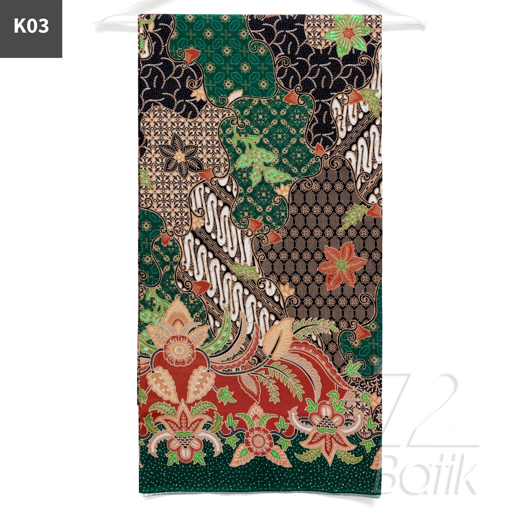 KAIN BATIK PREMIUM Bahan Katun Motif Sekar Jagad Warna Hitam 721583 Cap 72 Jarik Jarit Samping Kebat Panjang Batik Katun Modern Premium Bahan Seragam Batik Pernikahan Kantor Keluarga Murah Kamen Jadi Batik Bali Lembaran