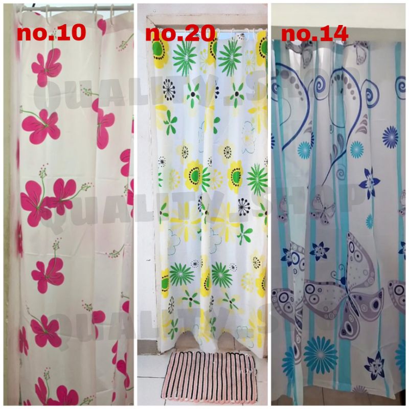 Tirai kamar mandi motif polos shower curtain