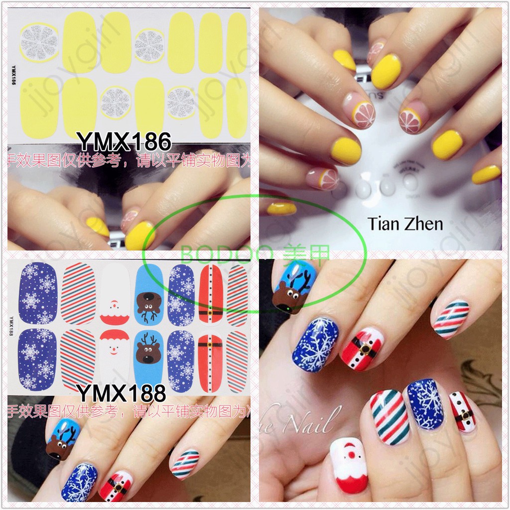 &lt;Jjoygirl&gt;YMX Nail Sticker Motif / Sticker Kuku / Stiker Kuku / Nail Stiker Glitter / Stripes Design
