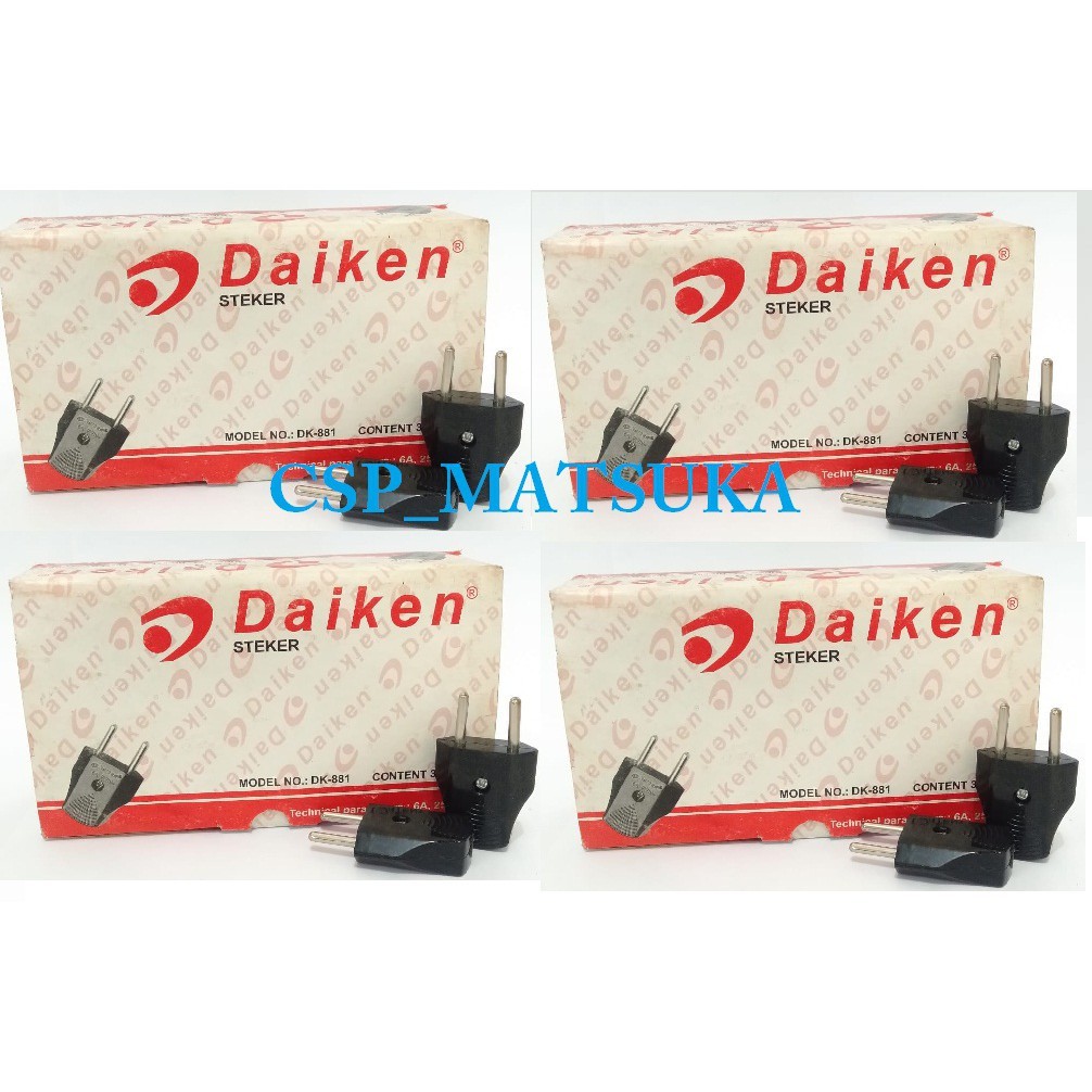 Steker Gepeng Biasa Hitam DK-881 Daiken