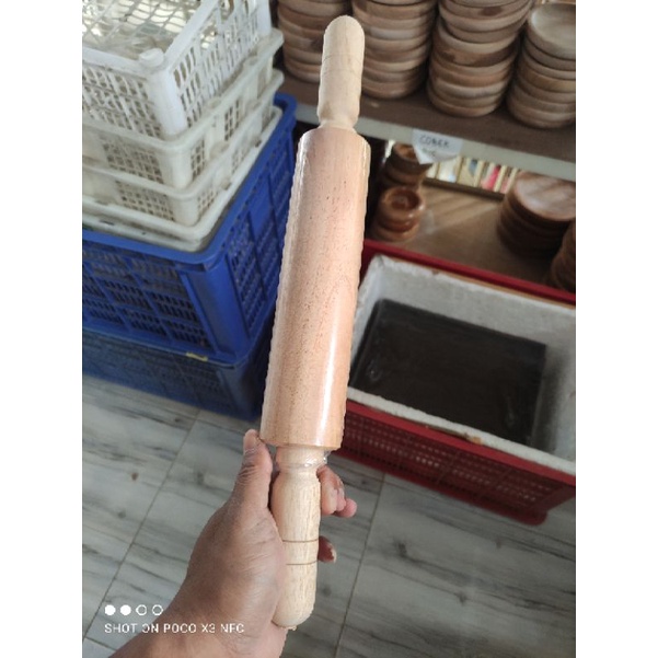 Rolling pin kayu mahoni / penggiling adonan / penggilas adonan Mahoni