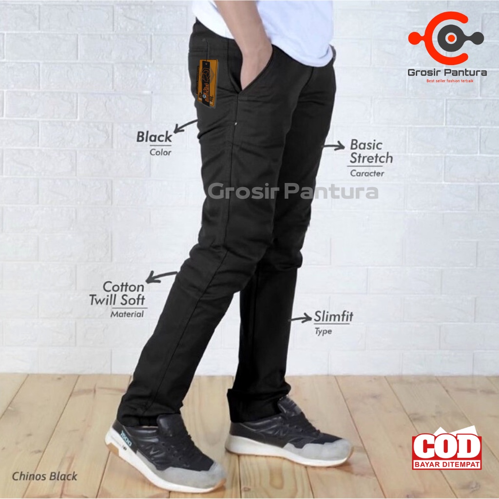 Celana Pria Chino Panjang Slimfit Bahan Katun Chino Murah Terbaru