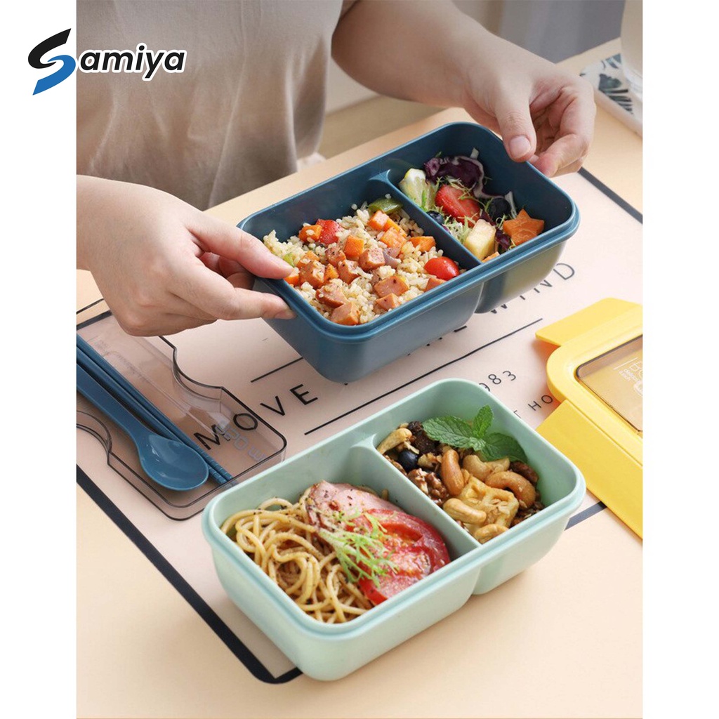 bekal kotak box tempat makanan / lunch box warna 1,1L / peralatan makan anak