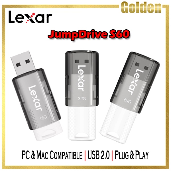 Lexar Flashdisk Jumpdrive S60 USB 2.0 16GB 32GB 64GB 128GB Garansi Resmi Original