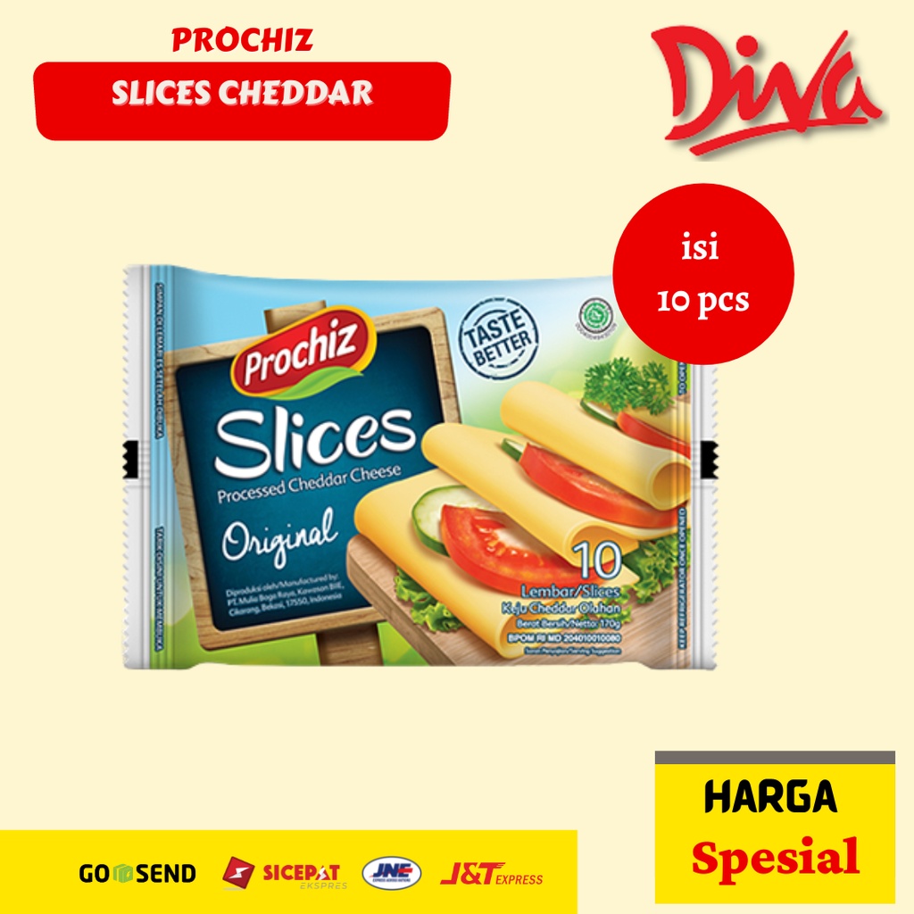 

[10pcs] Prochiz Slices / Keju Cheddar isi 10 lembar