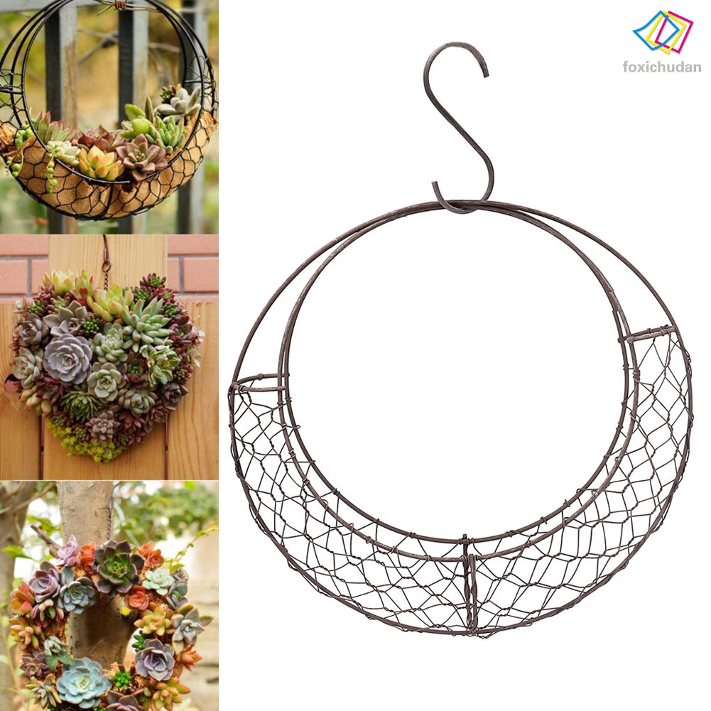 Fcd Pot Tanaman Gantung Bentuk Bulan Sabit Bahan Besi 28cm Fcd Pot Tanaman Gantung Bentuk Bulan Sabit Bahan Besi 28cm