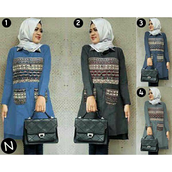 cn 60208 tunik zakiah pasangan pria wanita cp cantik style modis murah