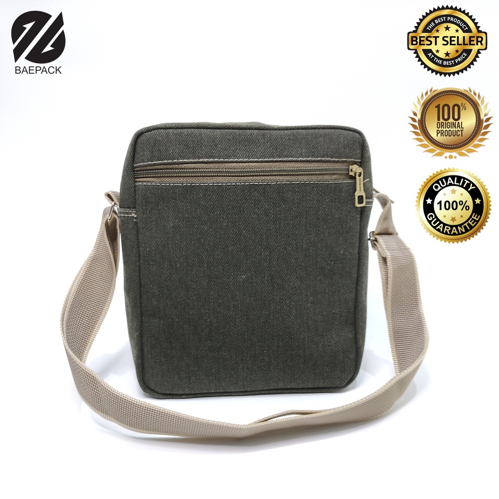 Tas Selempang Premium Luzio Hijau Army Baepack / Tas Selempang Pria dan wanita