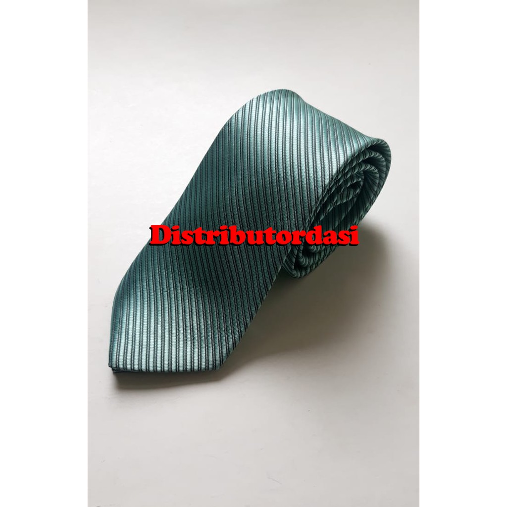 Dasi Pria Mint Tua  Garis Salur 3 inch 8 cm polyester premium ready stok