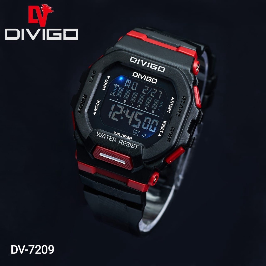 Jam Tangan Digital Pria DV-7209 Water Resistant 3ATM GARANSI