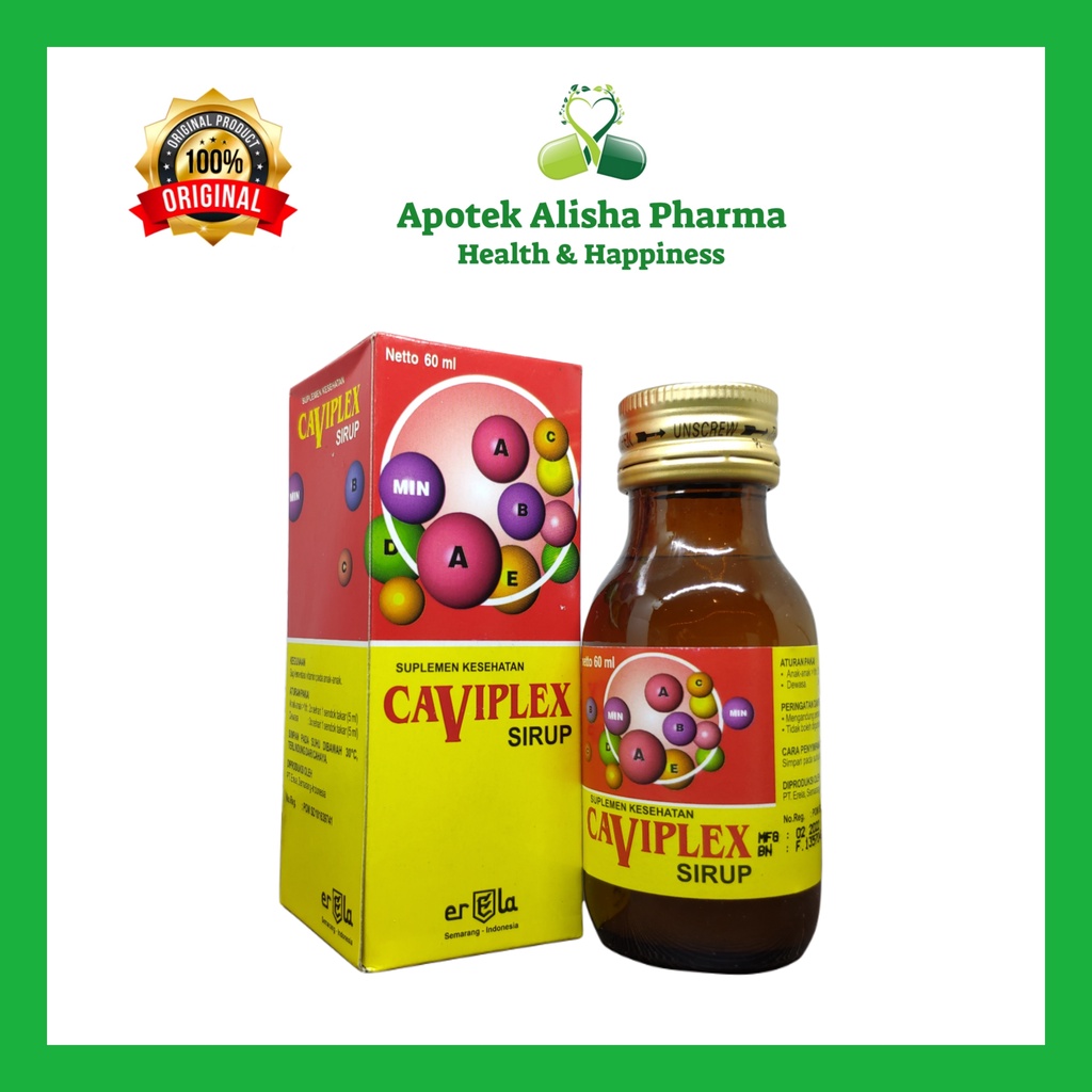 Caviplex Sirup 60ml - Caviplek Syrup Multivitamin Tumbuh Kembang Anak / Cafiplex / Kapiplek Sirup