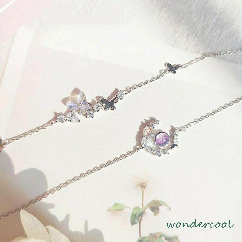 Gelang Kupu-kupu High-end Mewah Ringan Pacar Dreamy Temperamen Gelang Bulan Sabit Wanita-Won