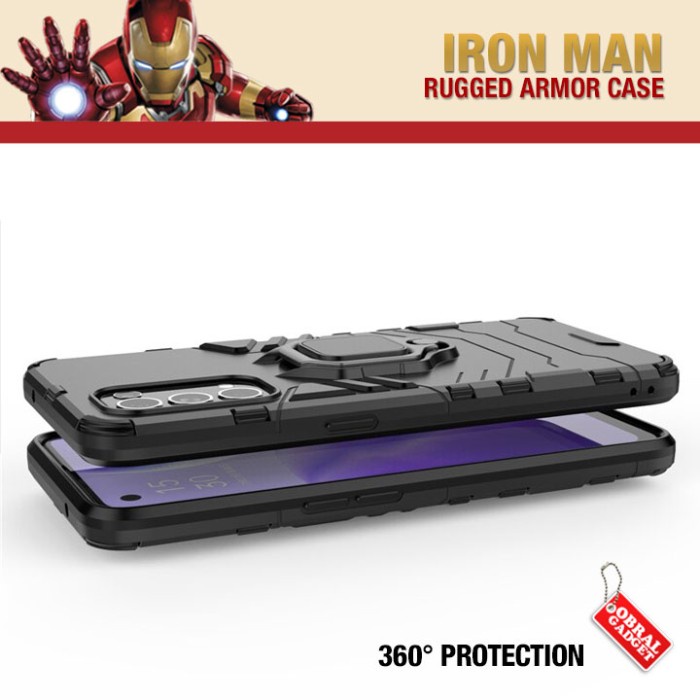 Armor Case Oppo Reno 5 4G Reno5 Soft & Hard Hardcase Ring Casing Cover