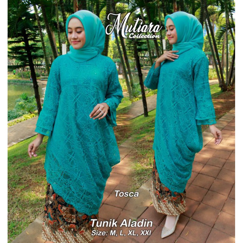 Set kebaya kekinian - TUNIK ALADIN GLITER - kebaya brukat gliter - kebaya modern dan pesta