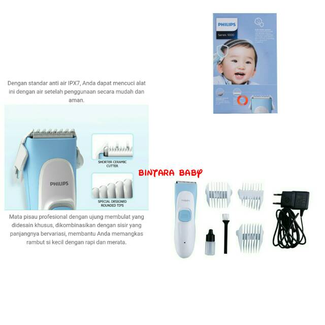 Baby Hair Clipper Philips Kids Friendly Hair Clipper HC1055/15 Alat Cukur Rambut Bayi Anak