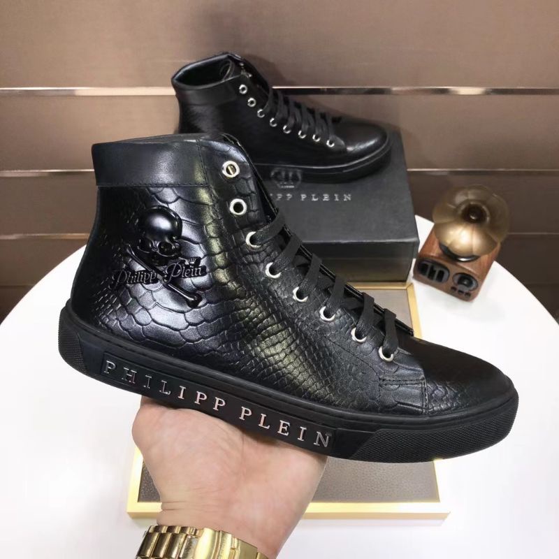 sepatu philipp plein sneaker boots mirror quality shoes men pp cowok P1SHOES top high end black