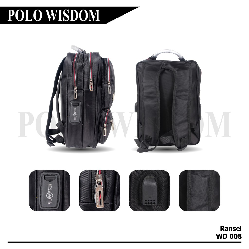 [KLIKTAS] Tas Ransel pria Impor Polo Wisdom - WD 008 - Backpack kantor