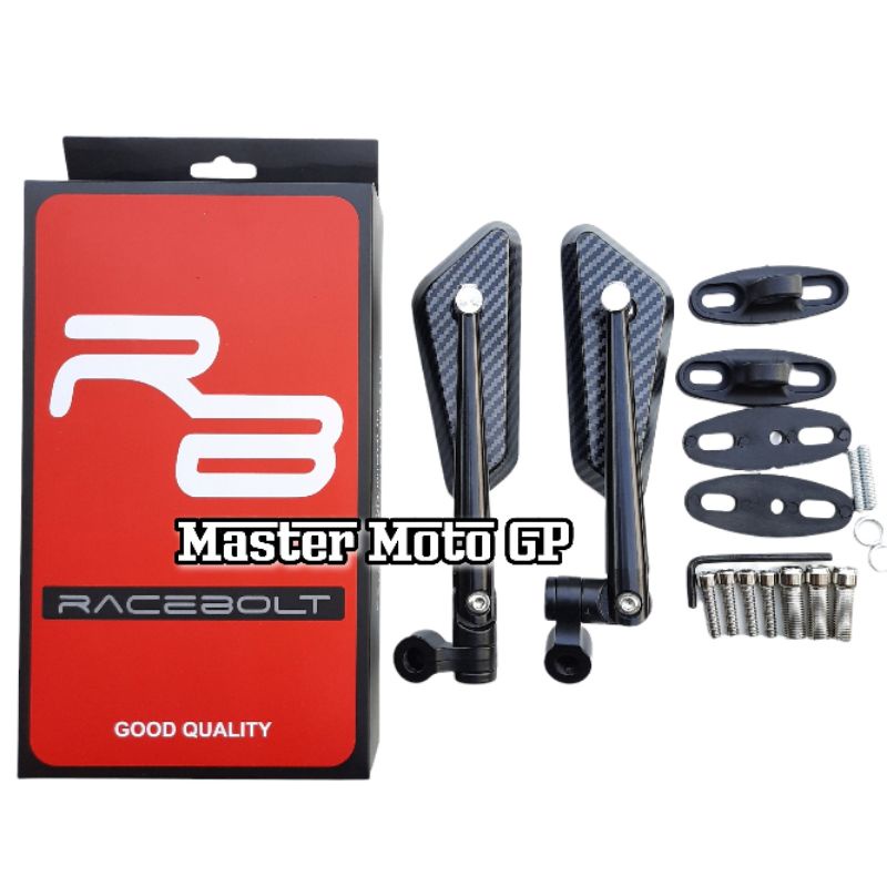 spion circuit carbon black - Spion sircuit karbon hitam - kaca spion sepeda motor modifikasi Universal Spion circuit CNC babet RB Racebolt nmax Pcx adv lexi Vario125 Vario150 Vario160 Beat aerox Vixion cbr cb150 R25 R15