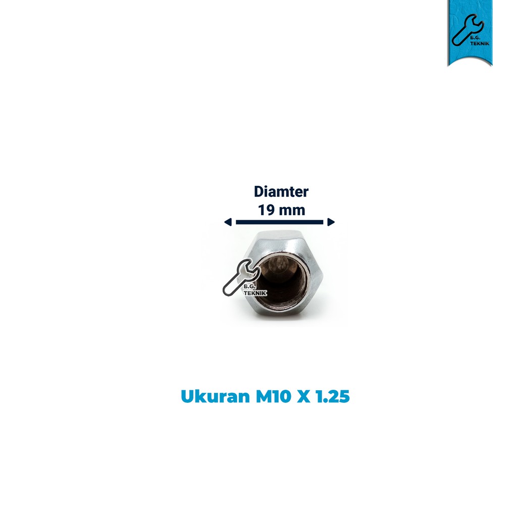 Mur roda APV Fujita lug nut M12x1.25 isi 16 Pcs (Kunci 19)