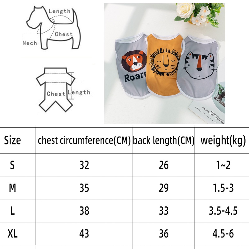 Rompi Anjing Motif Kartun Untuk Musim Semi Dan Panas