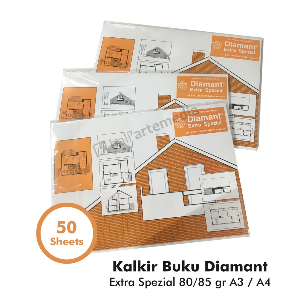 Kalkir Buku Diamant  Extra Spezial 80/85 gr A3 / A4 Isi 50 Lembar