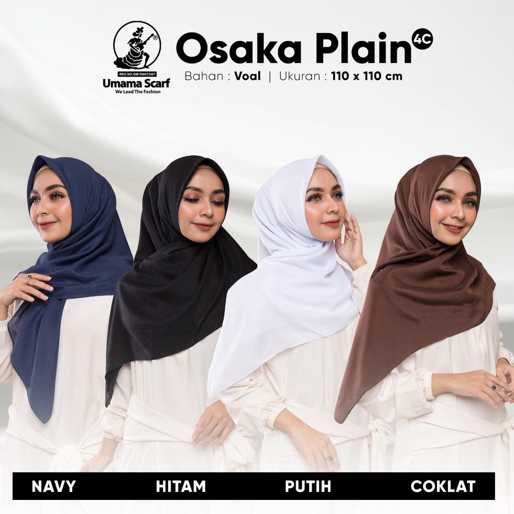 Hijab/Kerudung Segiempat Voal Osaka Polos Original By Umama Scarf 110x110cm