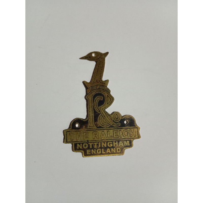 THE RALEIGH, Plat, Logo, Emblem Sepeda Onthel