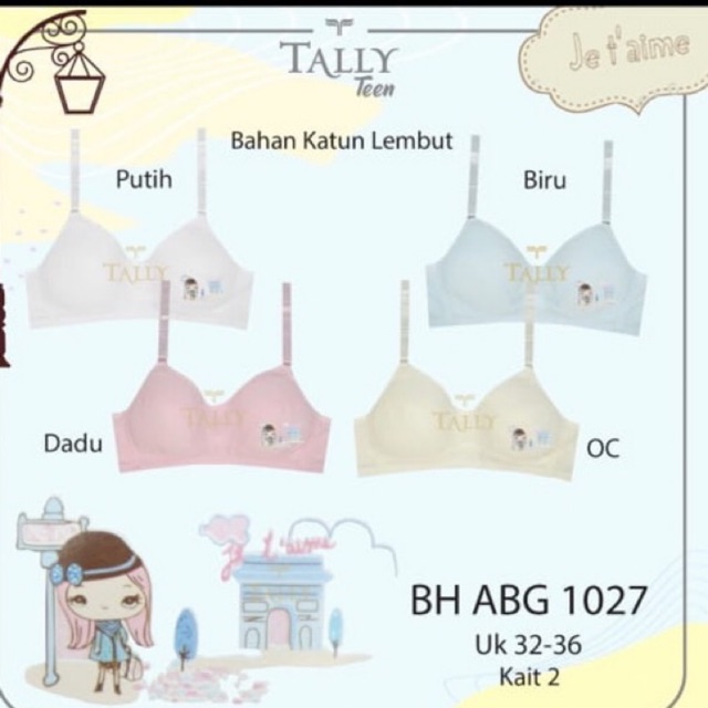 Bra busa tipis tanpa kawat / miniset remaja TALLY