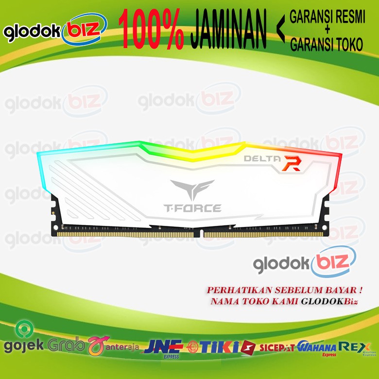 Memory Team Delta T-Force RGB 8GB PC 3600 DDR4 Single - White