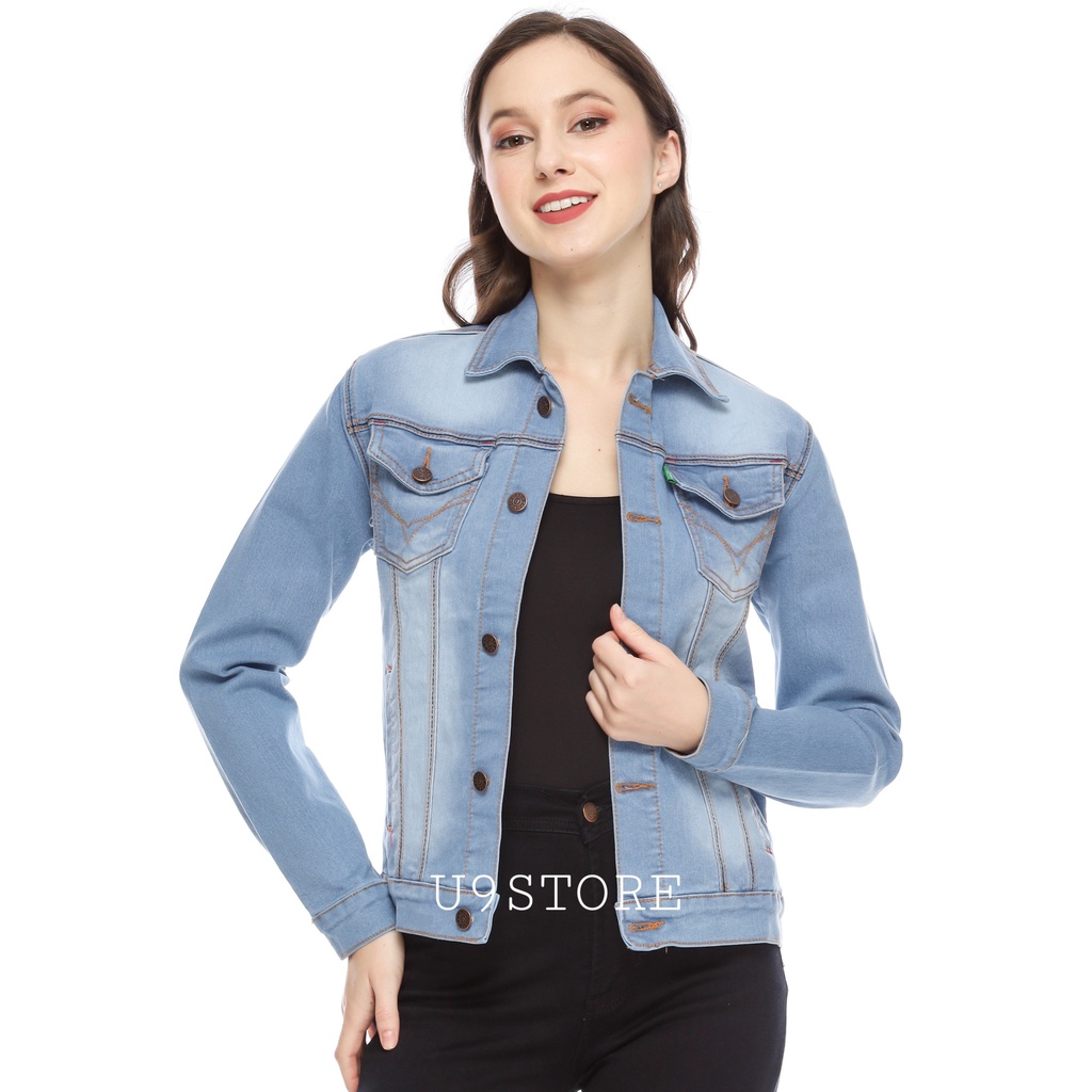Jacket Denim Wanita Lightblue / Jaket Jeans Wanita Slimfit
