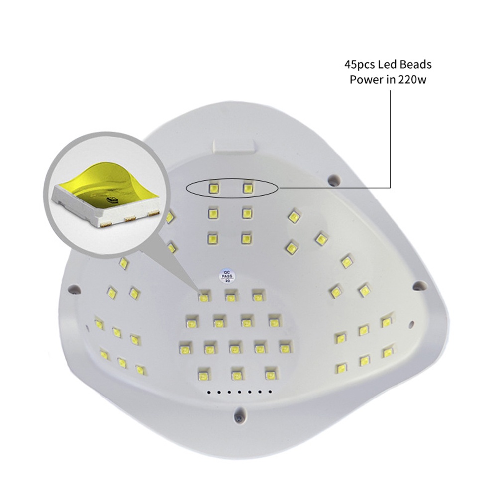 SUN X10 Max 220W 45LEDs Dalam Full Hitam Lampu Pengering Kutek Gel Led UV Nail Lamp Alat Pengering Kutek Gel