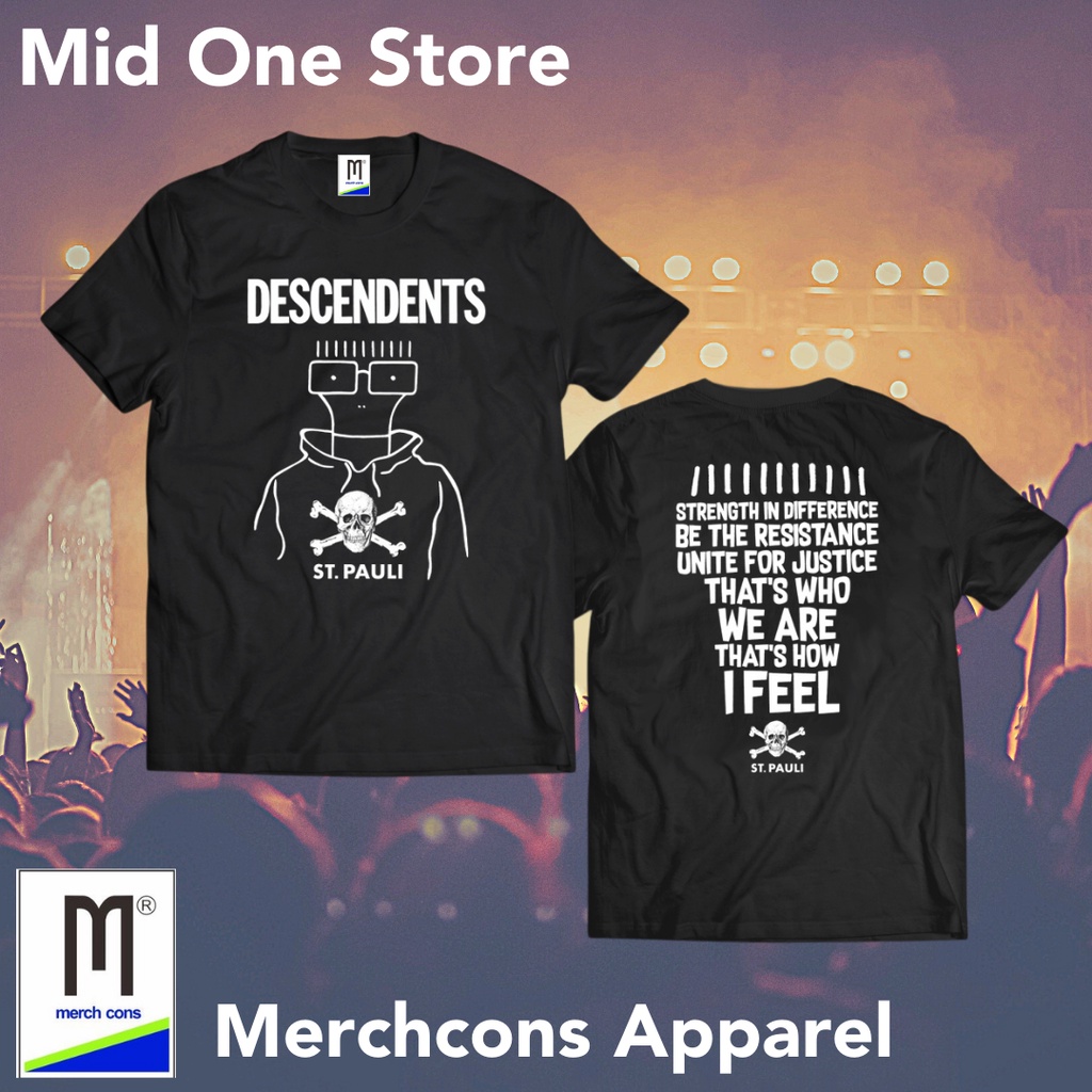 M156 / KAOS BAND DESCENDENTS ST.PAULI TAG MERCHCONS SIZE LUAR / KAOS MUSIK DISTRO