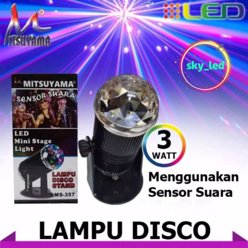 lampu disco sensor suara mitsuyama MS-357 /  lampu disco stand/  sensor suara/led mini stage light