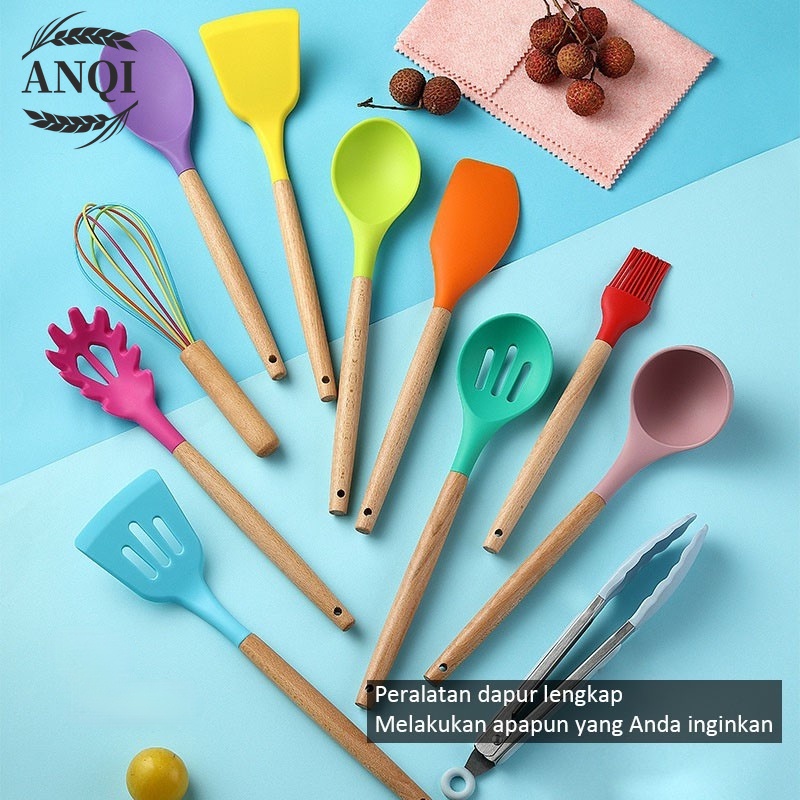 Alat Masak Set Spatula Sehat Tahan Panas Silicone Kitchen tools Set Spatula Silikon BPA-Free 12pcs